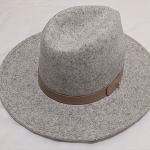 Lack Of Color Light Gray Fedora with Brown Band